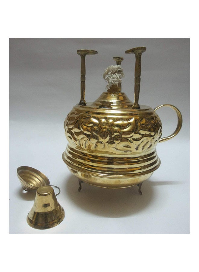 Generic Hand Made Engraved Turkish Coffee Spirit Burner Gold  - Image 2
