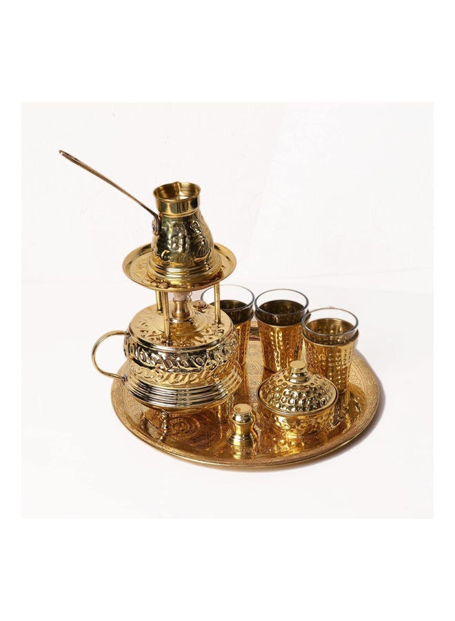 Generic 12-Piece Full-Fledged Copper Kit For Making Turkish Coffee Gold  - Image 1