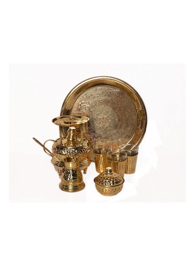 Generic 12-Piece Full-Fledged Copper Kit For Making Turkish Coffee Gold  - Image 2