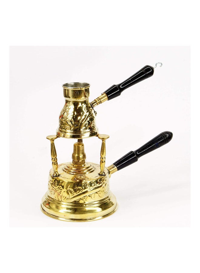 Brass Alcohol Burner With Coffee Pot Gold - Image 1