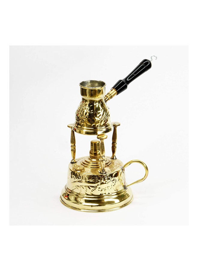 Brass Alcohol Burner With Coffee Pot Gold