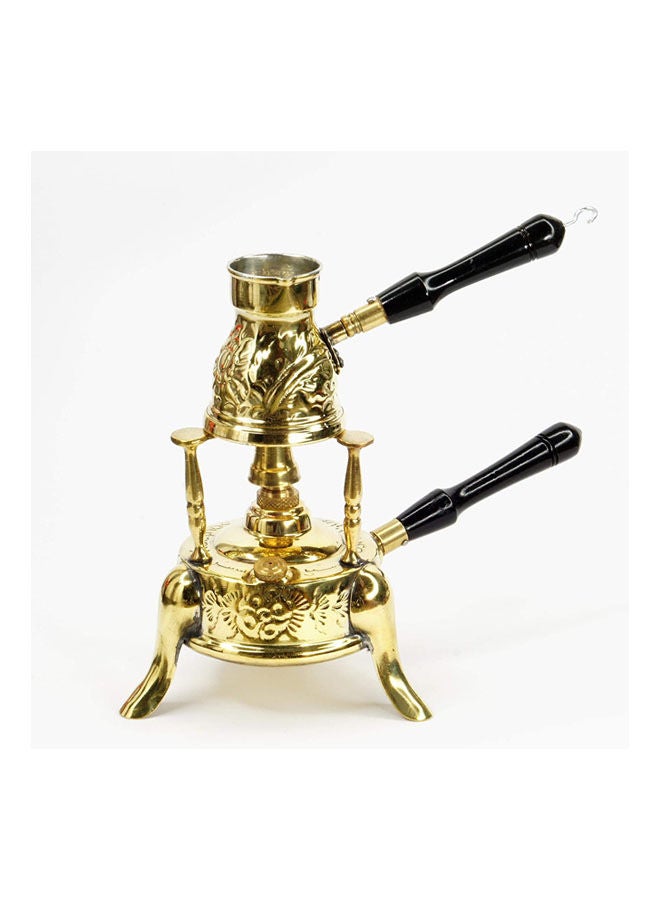 Brass Alcohol Burner With Coffee Pot Gold - Image 1