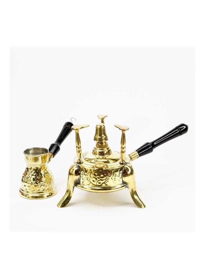 Brass Alcohol Burner With Coffee Pot Gold - Image 2