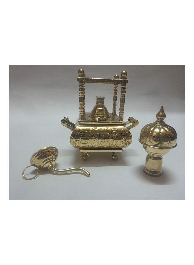 Generic Handmade Brass  Turkish Coffee Maker Alcohol Burner Gold  - Image 2