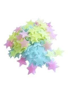 Generic 200Pcs Plastic 3D Stars Glow In The Dark Stickers Night Luminous Multicolour 