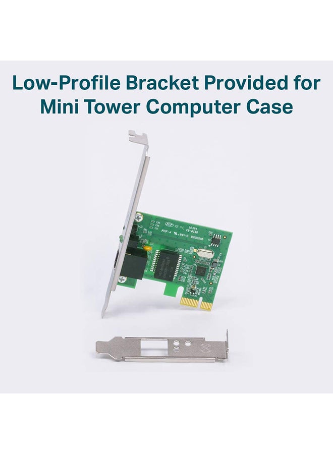 TP-LINK - Gigabit PCI Express Network Adapter 16x2.79x13.49cm Green/Black/Silver - Image 1