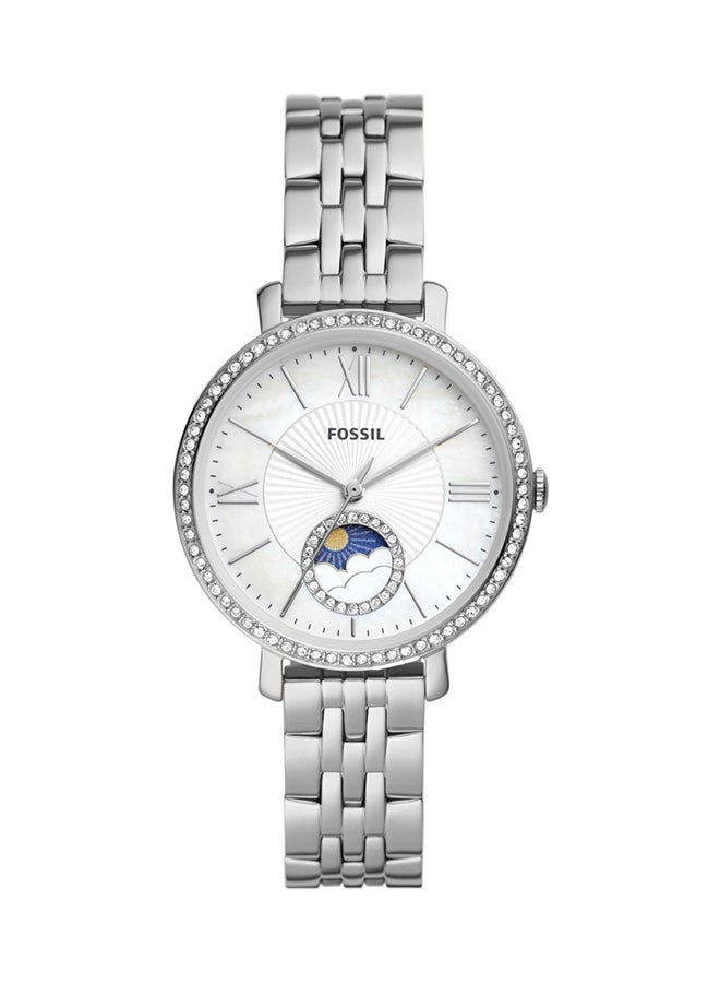 FOSSIL Women's Jacqueline Round Shape Analog Wrist Watch ES5164 - 36mm - Silver  - Image 1