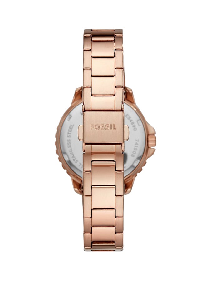 FOSSIL Women's Izzy Multifunction Rose Gold-Tone Stainless Steel Wrist Watch ES4782 - 35 mm  - Image 2