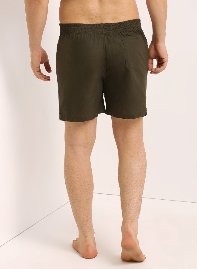 ABOF Pack of 3 Comfortable Boxer Casual  Shorts Olive  - Image 3