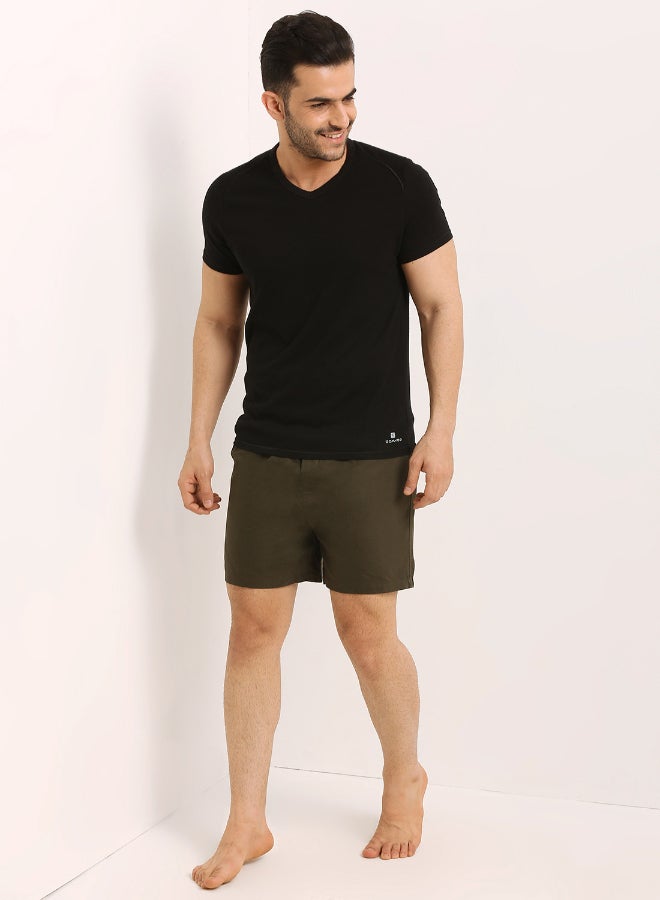 ABOF Pack of 3 Comfortable Boxer Casual  Shorts Olive  - Image 4