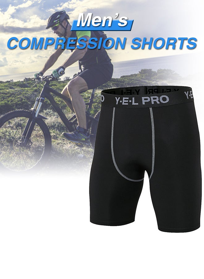 Pack Of 3 Men's Sports Underwear Breathable Boxer Briefs Men Compression Shorts Black&Grey&White  - Image 2