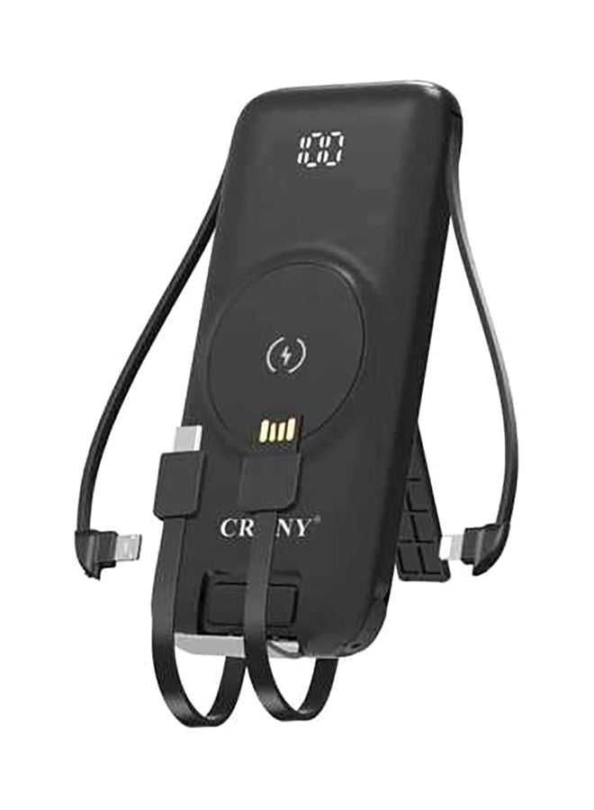 كروني باور بنك P2 بسرعة شحن USB فائقة وشحن رباعي الخطوط بتقنيات QC3.0 و PD وشحن لاسلكي سريع بقدرة 15 وات 20000.0 mAh أسود - Image 1