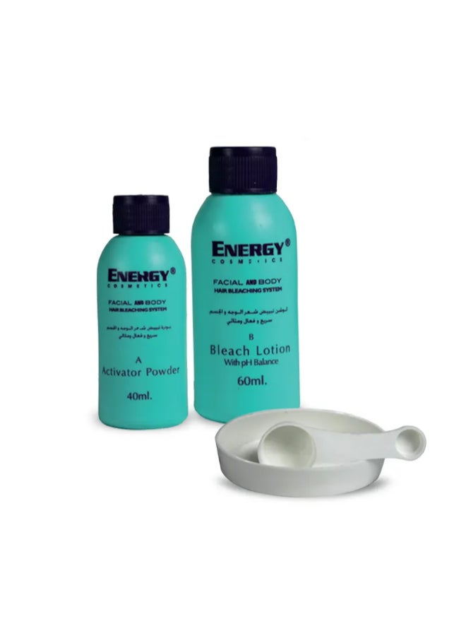 ENERGY COSMETICS Facial And Body Hair Bleaching System White 40+60grams  - Image 2