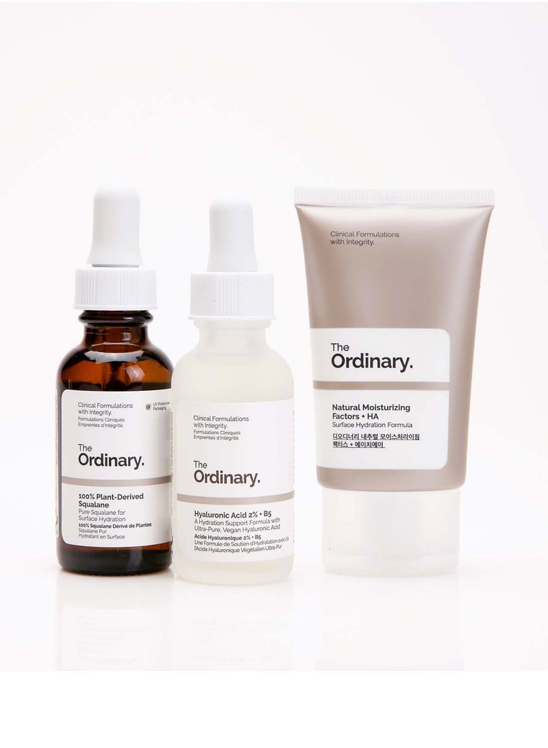 The Ordinary - Hydration Set - Natural Moisturizing Factors + HA, Hyaluronic Acid 2%+ B5, 100% Plant-Derived Squalane 30+30+30ml - Image 1