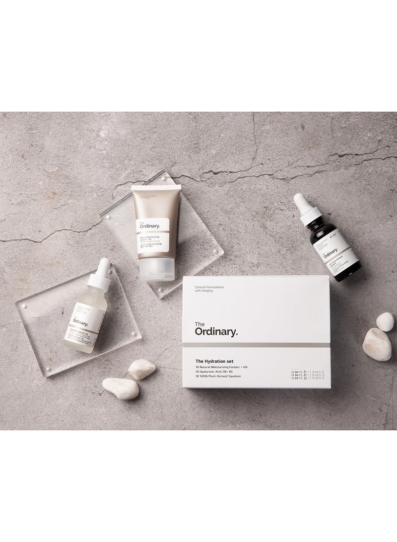 The Ordinary - Hydration Set - Natural Moisturizing Factors + HA, Hyaluronic Acid 2%+ B5, 100% Plant-Derived Squalane 30+30+30ml - Image 1
