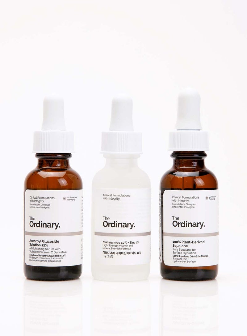 ذا اورديناري Blemish And Acne-Prone Regimen Set - Ascorbyl Glucoside Solution, Niacinamide 10% + Zinc 1% , 100% Plant-Derived Squalane 30+30+30ml  - Image 2
