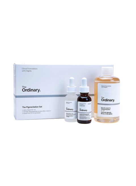 Pigmentation Set - Alpha Arbutin 2% + HA, Ascorbyl Tetraisopalmitate Solution 20% In Vitamin F, Glycolic Acid 7% Toning Solution 30+30+240ml