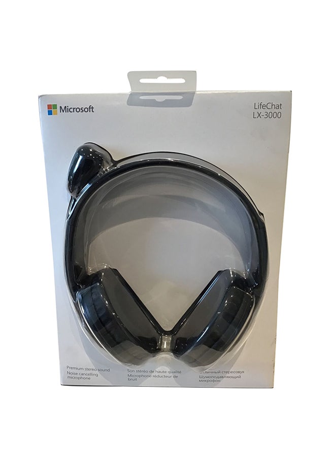مايكروسوفت - سماعة الرأس LifeChat LX-3000 لجهاز الكمبيوتر أسود/فضي - Image 1