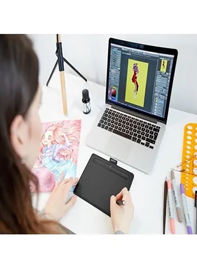 Wacom - Intuos Small Wireless CTL-4100WLK Tablet With Battery And Free Stylus Pen Black - Image 1