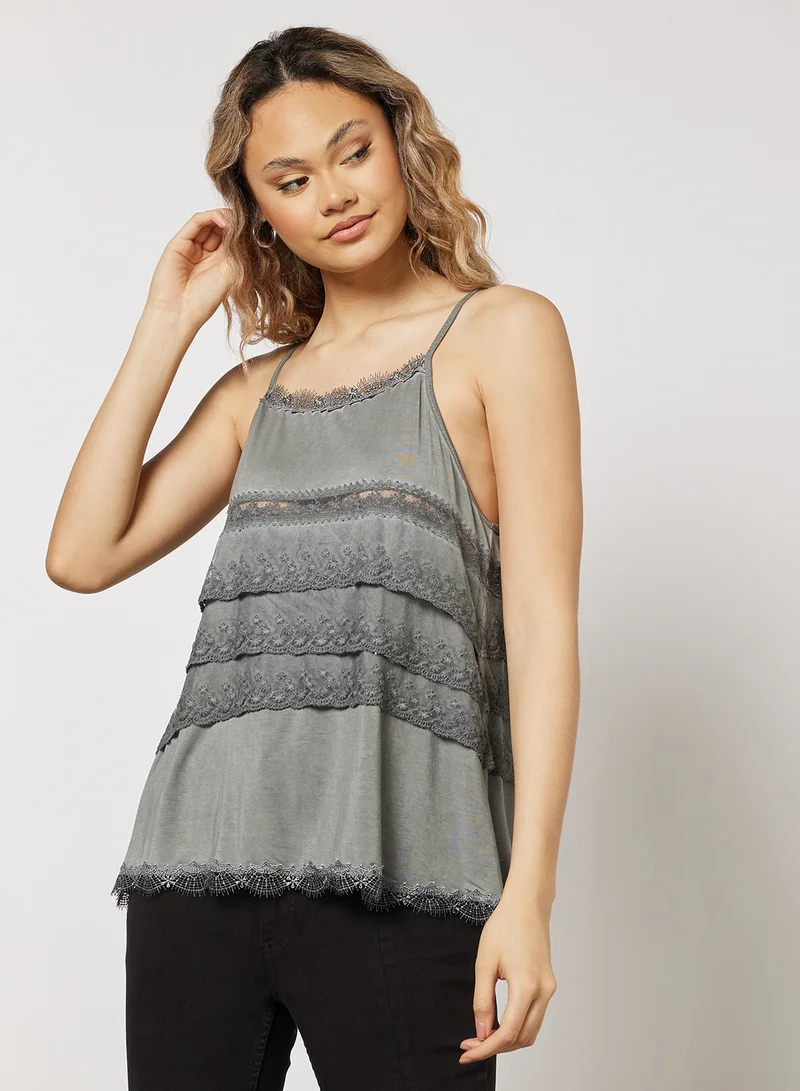 FOREVER 21 Knit Off Shoulder Strappy Top