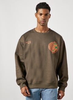 Graphic Print Sweatshirt Grey