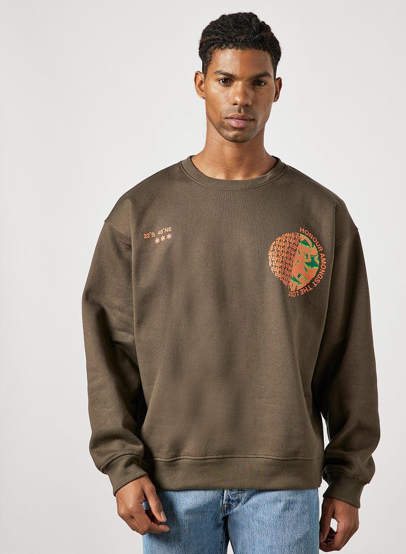 STATE 8 - Graphic Print Sweatshirt Grey - Image 1
