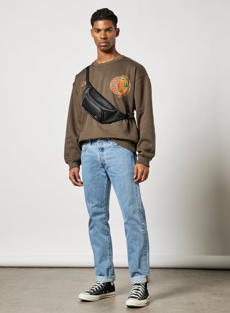 STATE 8 - Graphic Print Sweatshirt Grey - Image 1
