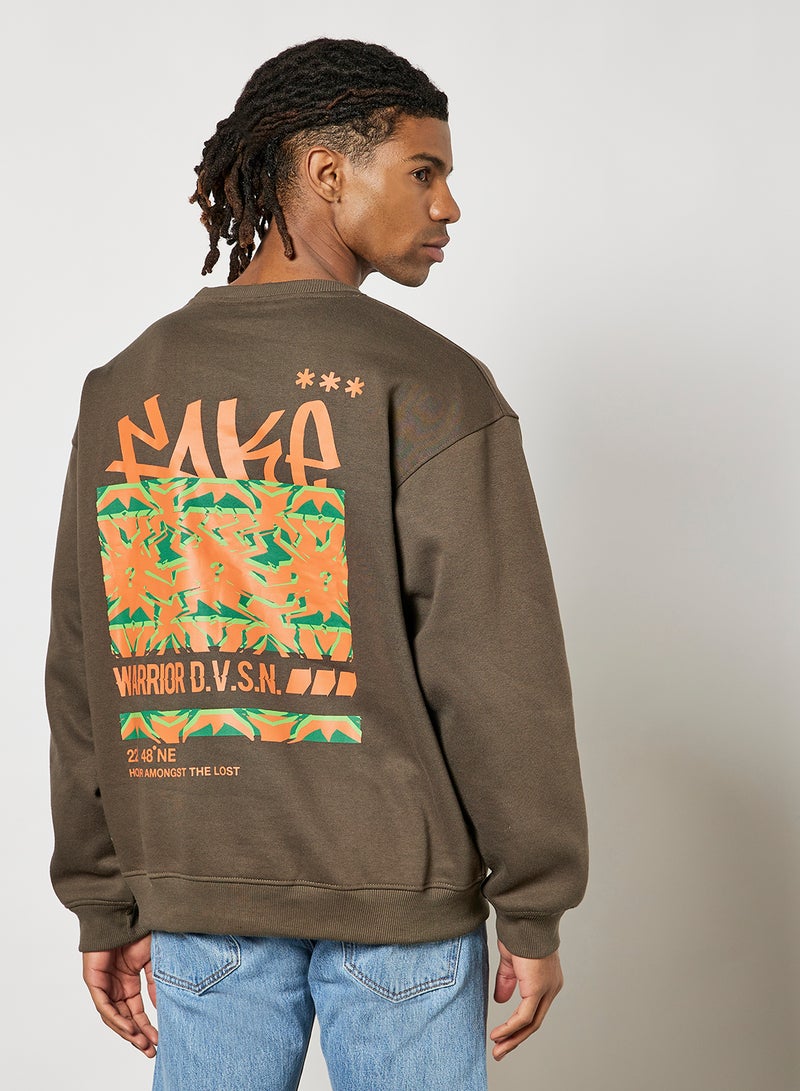 STATE 8 - Graphic Print Sweatshirt Grey - Image 1