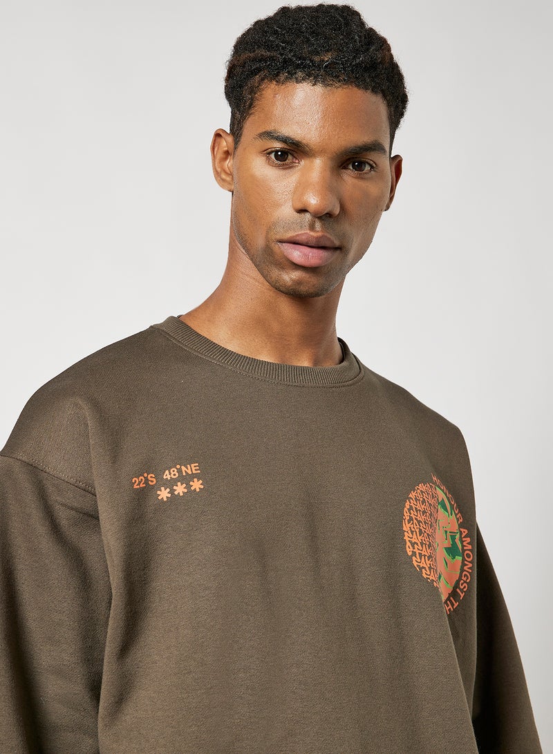 STATE 8 - Graphic Print Sweatshirt Grey - Image 1
