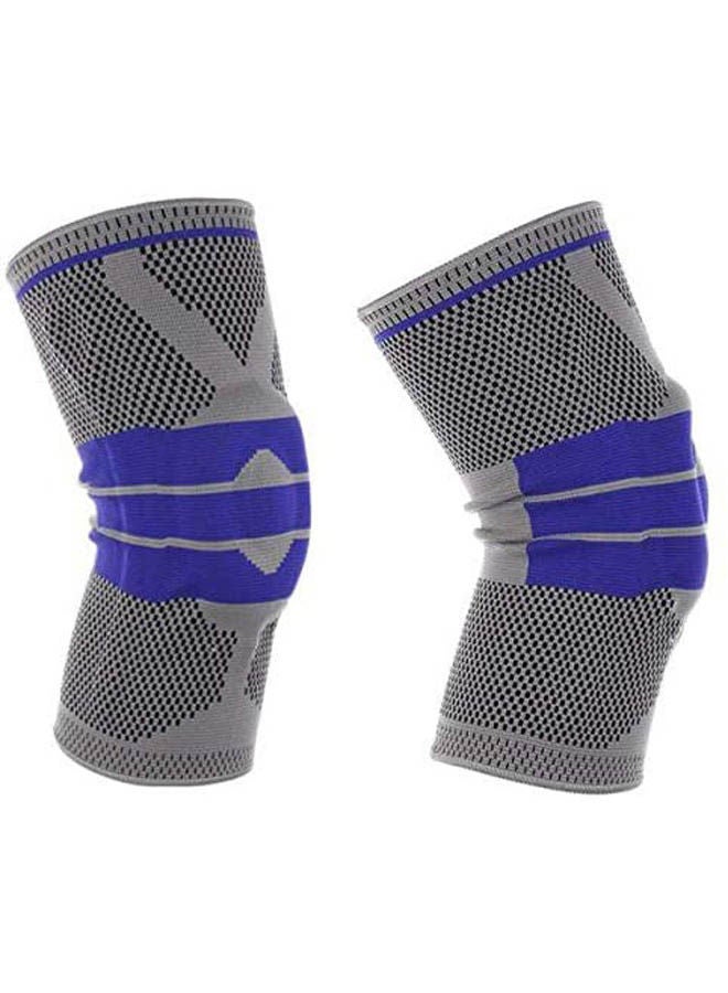 ماركة غير محددة 2Pcs Adjustable Elastic Knee Support Brace Kneepad Patella Hole  - Image 1