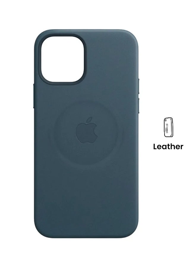 Apple - iPhone 12 Mini Leather Case With MagSafe Baltic Blue - Image 1