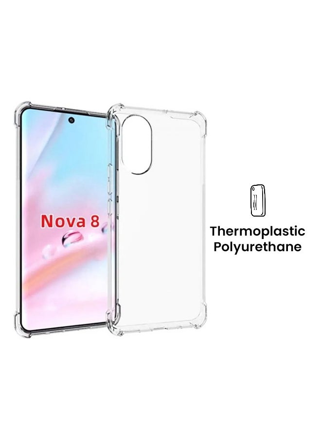MARGOUN Protective Slim Transparent Shockproof Gorilla Bumper TPU Case Cover for Huawei Nova 8 Clear - Image 1