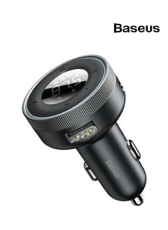Bluetooth FM Transmitter 5.0 Car Wireless MP3 Charger 5V/3.4A Dual USB Adapter with LED Digital Display Multi-functional Ports Car Kit Built-in Mic Support Hands-Free Calls, AUX TF Card Flash Drive