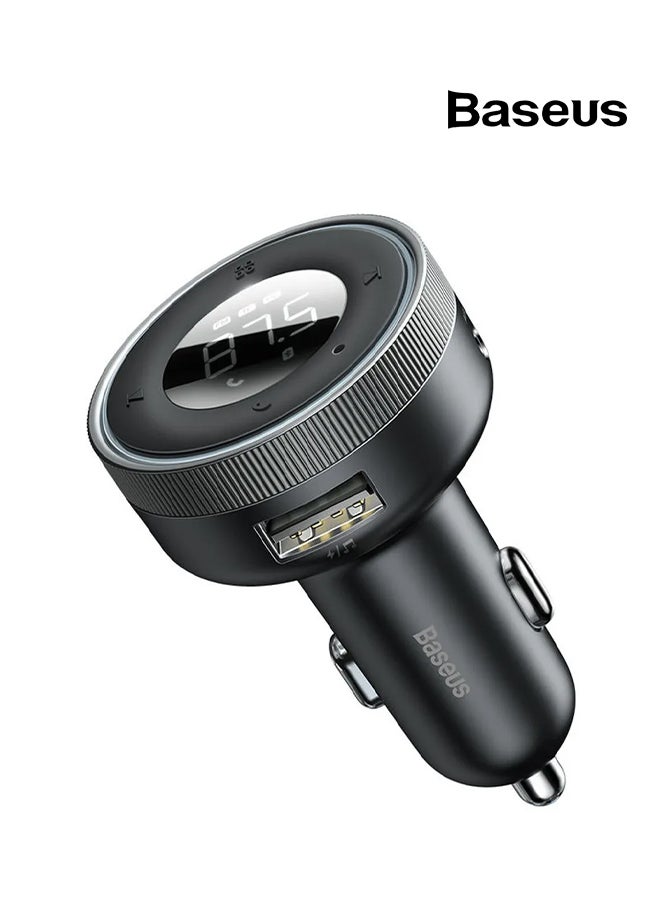 Baseus - Bluetooth FM Transmitter 5.0 Car Wireless MP3 Charger 5V/3.4A Dual USB Adapter with LED Digital Display Multi-functional Ports Car Kit Built-in Mic Support Hands-Free Calls, AUX TF Card Flash Drive - Image 1