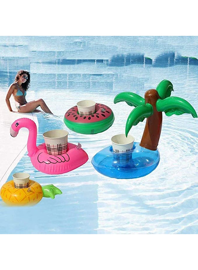 null - Inflatable Swimming Pool Portable Multicolour Cup Holder With Watermelon Design 5x5x2cm - Image 1