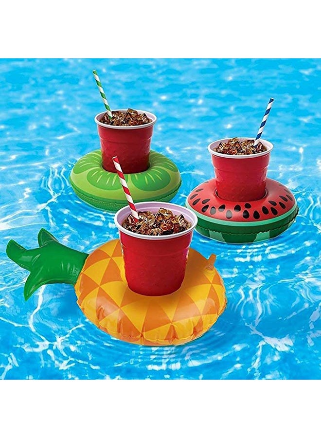 null - Inflatable Swimming Pool Portable Multicolour Cup Holder With Watermelon Design 5x5x2cm - Image 1