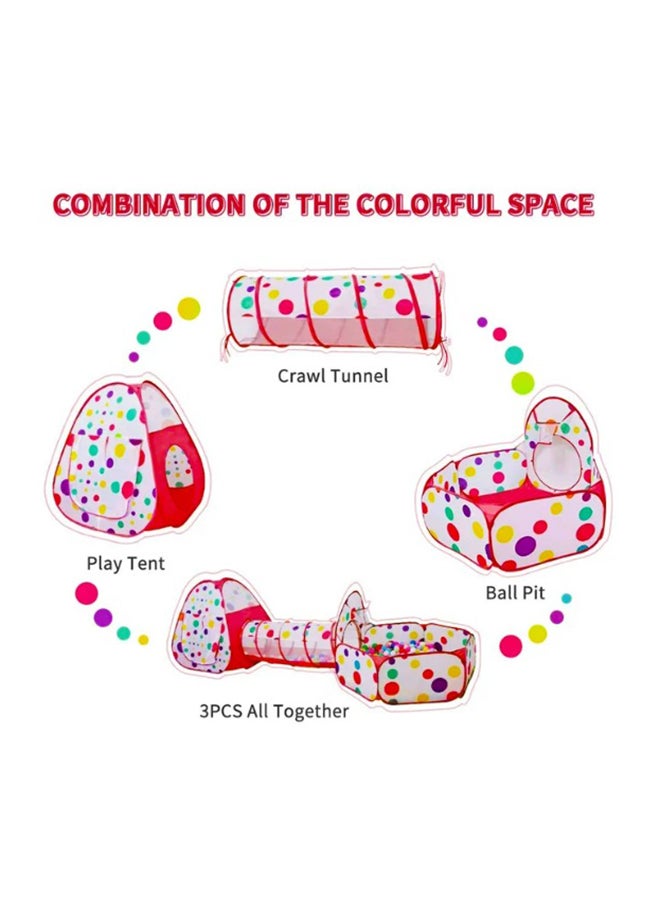 3-Piece 3 In 1 Crawling Indoor Outdoor Fun Tunnel Tent Play House Set For Kids  - Image 3