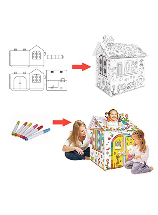 Assemble Colouring Play House With Markers  - Image 3