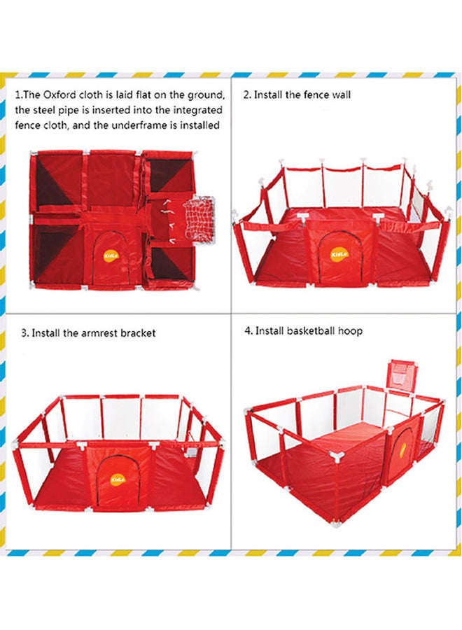 Kidle - Playpen With Net With Stainless Steel Frame And Safety Net For Safe Fun Time 230x122x107cm - Image 1