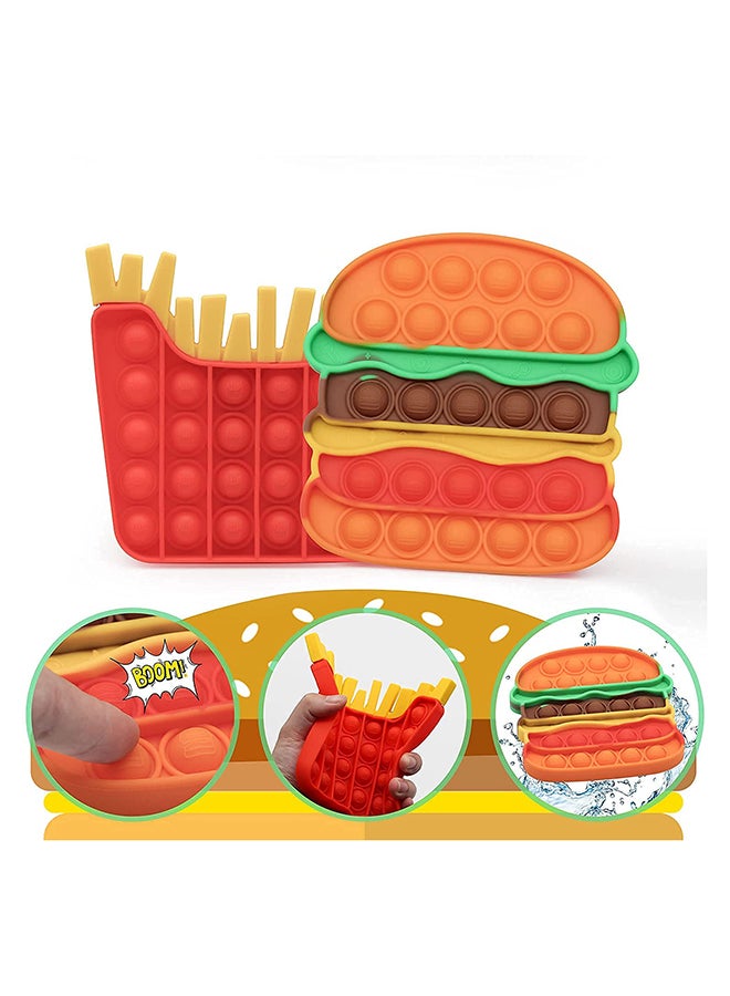 XiuWoo - 2-Piece Pop Push It  Burger And Fries Bubble Fidget Sensory Toy - Image 1