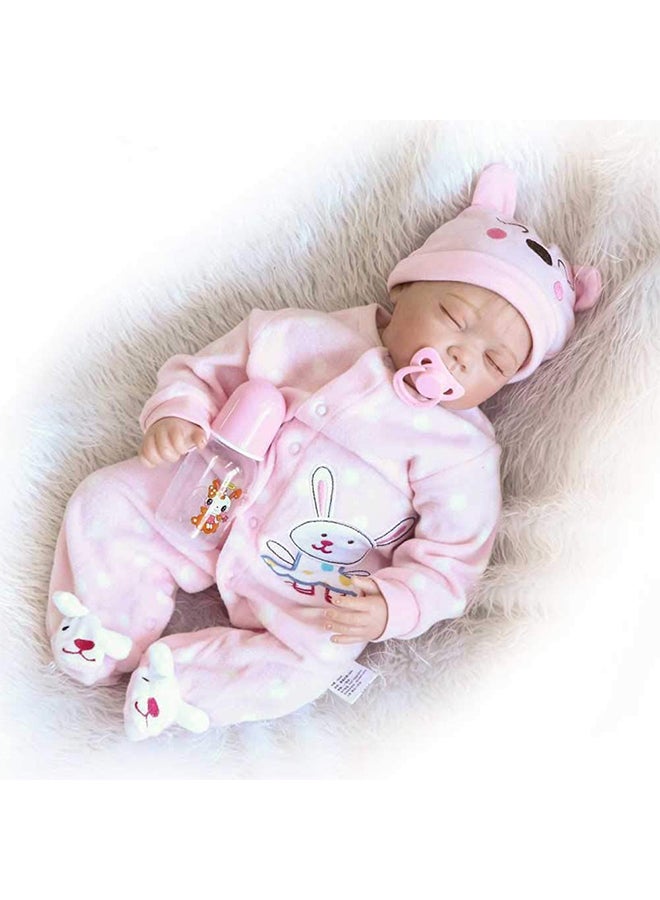Reborn Baby Doll With Feeding Bottle And Teether 47 x 14 x 23cm - Image 1