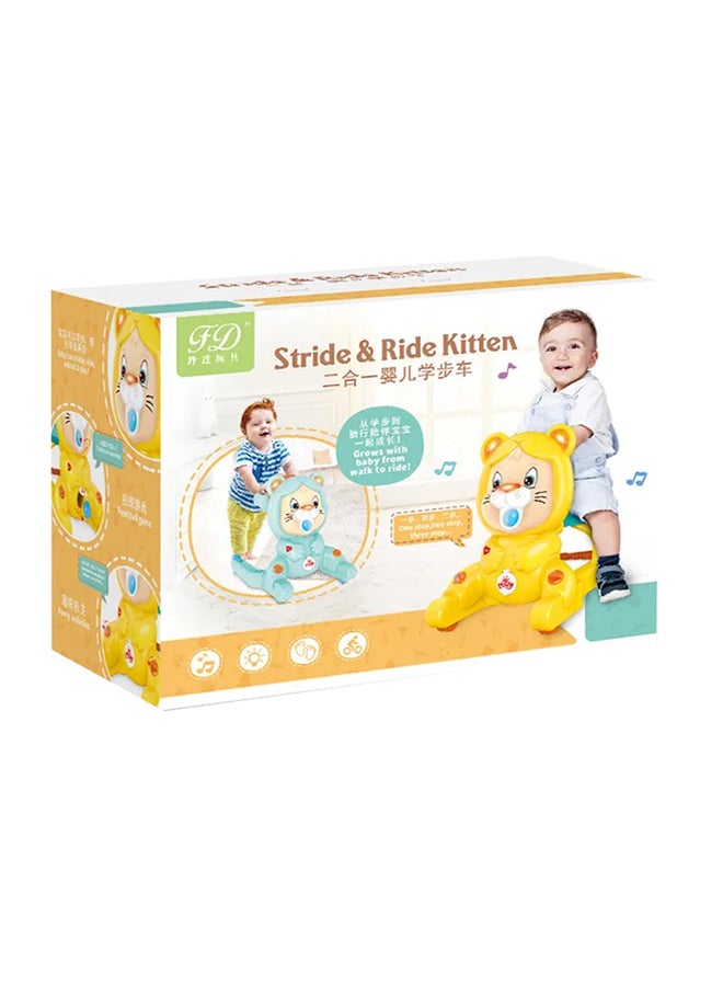 Fengda 2-In-1 Fun Activity Kitten Baby Walker Push And Ride Walk Out First Ride - Image 1