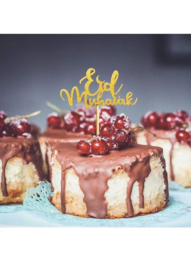 10-Piece Eid Mubarak Cake Topper Set