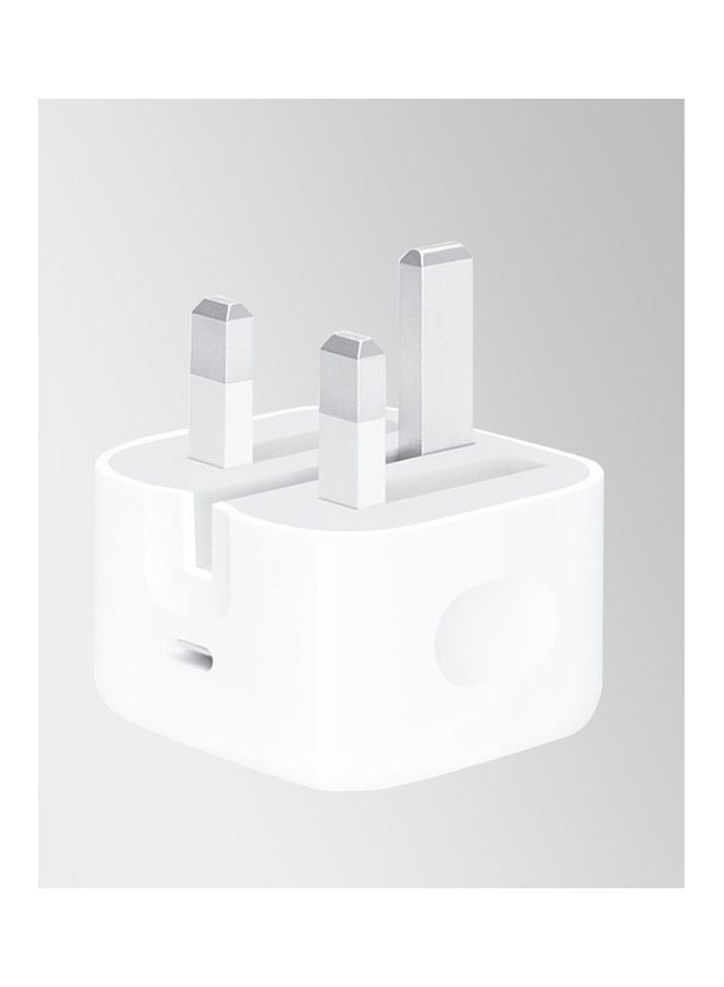 MARGOUN - 20W USB-C Power Adapter with Fast Charge USB-C to Lightning Cable 1m White/Red - Image 1