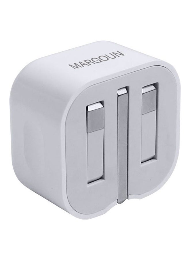 MARGOUN - 20W USB-C Power Adapter with Fast Charge USB-C to Lightning Cable 1m White/Red - Image 1