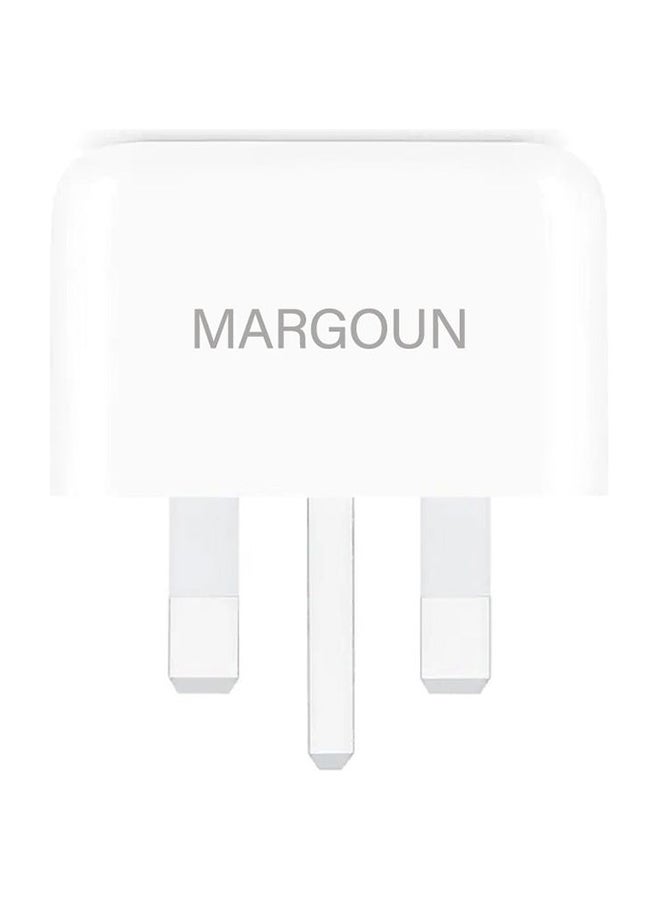 MARGOUN - 20W USB-C Power Adapter with Fast Charge USB-C to Lightning Cable 1m White/Red - Image 1