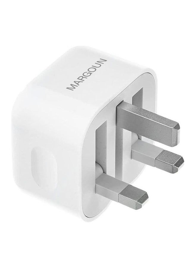 MARGOUN - 20W USB-C Power Adapter with Fast Charge USB-C to Lightning Cable 1m White/Red - Image 1