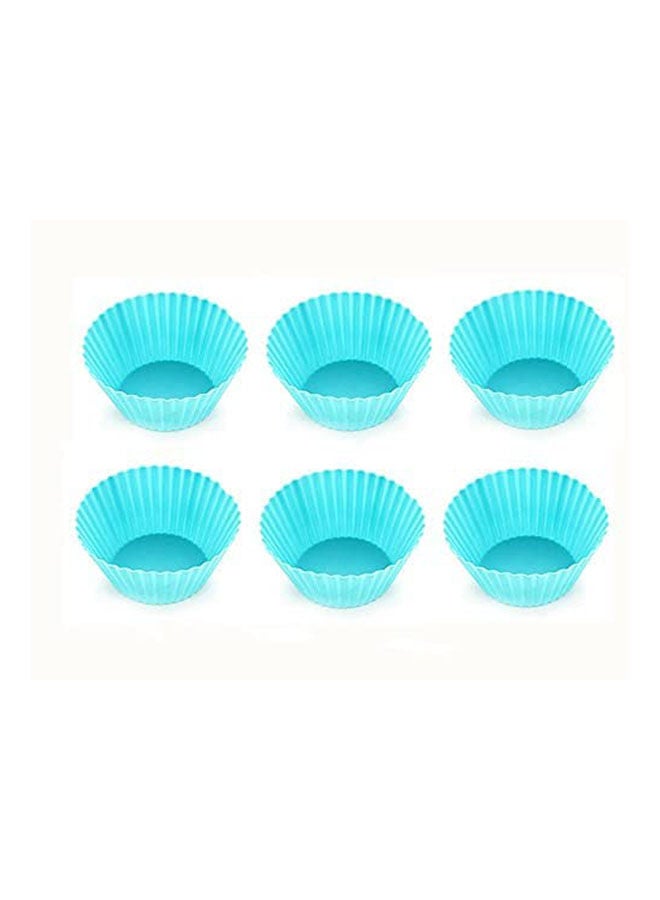 Silicone Bright s Cup Cake Mould Set Of 6 Blue - Image 2