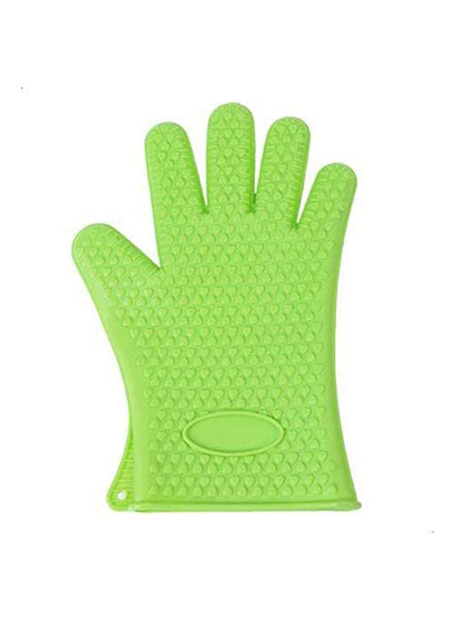 Silicone Glove Kitchen Heat Resistant Gloves Temperature Resistant Gloves Green  - Image 2