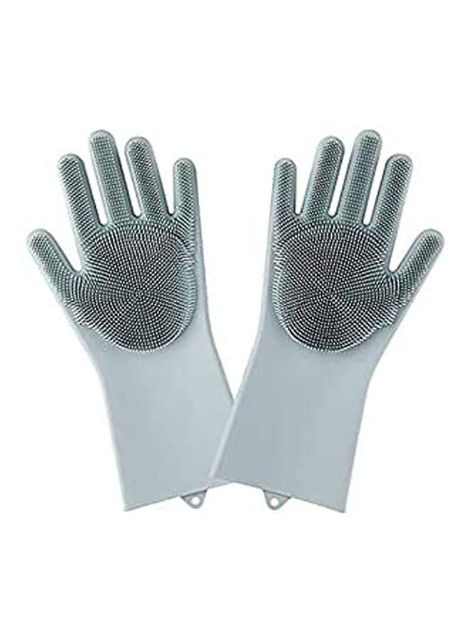 Silicone Gloves Dishwashing Cleaning Brush Scrubber Reusable Brush Silicone Scrubber Heat Resistant Gloves Multicolour  - Image 1